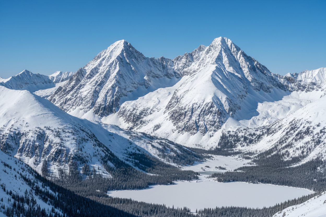 montana mountains covered in snow